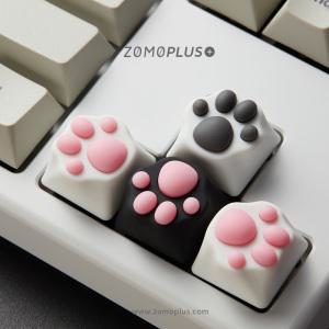 zomoplus 고양이 발 메탈 키캡 귀여운 키보드 커스텀 CNC 방향기 젤리 키캡