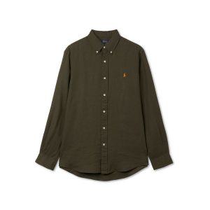 폴로 POLO RALPH LAUREN 30%커스텀 핏 리넨 셔츠 - 다크그린 MNPOWOV16823523-301 163919