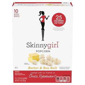 Orville Redenbacher's Skinnygirl 버터  바다 소금 전자레인지 팝콘, 425.2g(15온스) 미니 백, 10개