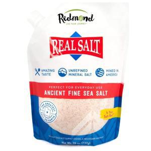 REDMOND Real Sea Salt - 천연 비정제 글루텐 프리 파인, 767.1g(26온스) 파우치 (1팩)