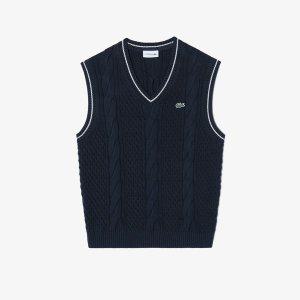 [매장정품] 라코스테 LACOSTE 스포츠 남성 티핑 포인트 케이블 V넥 베스트 AF712E-54NH 545673