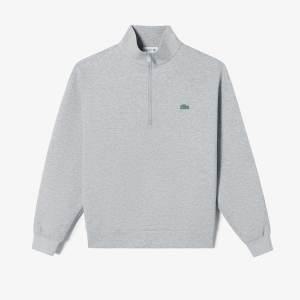 라코스테 LACOSTE 공식브랜드관 남성하이넥 반집업 스웨트 맨투맨 티셔츠SH117E-54G CCA멜란지그레이 50977