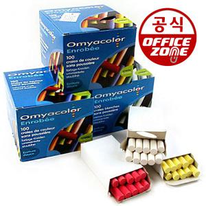 오미야 문교 탄산분필 1200본(1box)백색 칼라 Omya Color 노랑 파랑 적색 1200자루/개 백묵