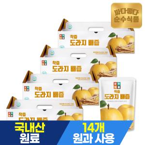 순수식품 착즙 도라지배즙 4박스(120포x100ml) 어린이 유아 배도라지즙