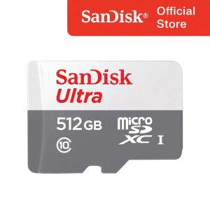 [샌디스크]마이크로 SD카드 QUNR 512GB 512기가 Class10 Micro SDXC 핸드폰 카메라 외장 메모리 무료배송