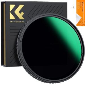 KnF 82mm NANO-X 가변 ND8-128 필터  -X 크로스 방지 (융포함) 8K AGC Glass __ Fader ND8-ND128 Filter + Cloth