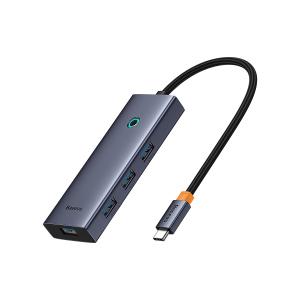 베이스어스 5in1 C타입 Hdmi 4K 스마트 미러링 원터치스크린 멀티허브 HDMI+USB3.0*4