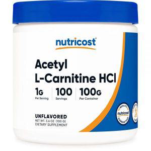 Nutricost 아세틸 L 카르니틴 ALCAR 파우더 100g 1회 제공량당 1000mg 논 GMO 글루텐 프리