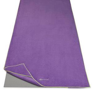 정품보장 Gaiam Stay Put 요가 타월 매트 사이즈 (표준 매트를 덮기에 적합 - 길이 172.7 cm x 너비 61cm (