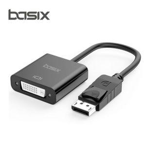 Basix DP to DVI 어댑터 15CM PC 모니터 연장선 젠더디스플레이케이블 영상 티비 전송 HDMI DVI연결