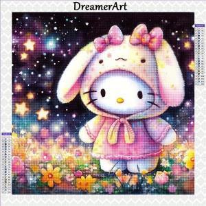 30x30cm 5D DIY Diamond Painting Sanrio Hello Kitty Full Diamond Mosaic Flower Cross Stitch Kits Wall