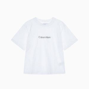 케빈클라인 진 CALVIN KLEIN JEANS 캘빈클라인 여성 릴렉스핏 스탠다드 로고 반팔 티셔츠 40WH113329471