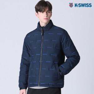 K-SWISS] 숏 스트라이프 패턴 경량 덕다운 패딩 점퍼