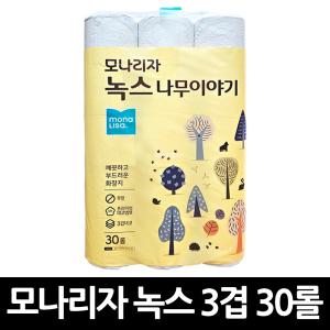 모나리자 녹스 나무이야기 3겹 30롤 x 1개 / 화장지 3겹데코 비데겸여용 엠보