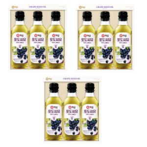 백설 포도씨유 선물세트3호 500ml x 9개쇼핑백 기본구성 불포화지방산