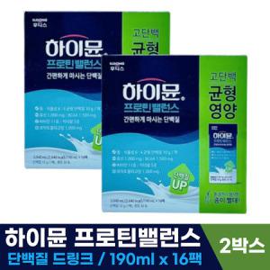 일동 후디스 하이뮨 프로틴밸런스 드링크 마시는 단백질 보충 190ml x 16팩 x 2개