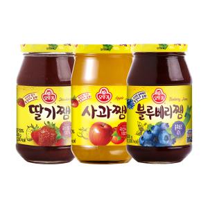 오뚜기 딸기잼 500g + 블루베리쨈 500g + 사과쨈 500g (총3개)