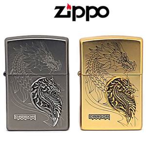 M- USA 정품 지포 라이터 사이버 드레곤 무광 2칼라 골드 블랙 ZIPPO Cyber Dragon 한강