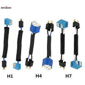 직각 자동차 전구 확장 소켓 홀더 어댑터, 미등 및 헤드라이트용 배선 하네스 커넥터, H1 H4 H7 12V, 2 개