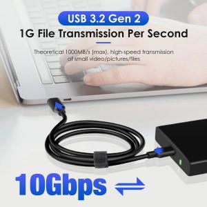 USB 케이블 연결 외장하드선 데이터 전송 C SSD 하드 디스크  3.2 10Gbps 타입 A to Gen2 60W 고속 충전 2m