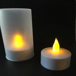 USB 전원 충전식 부기 장식 tealight Led 촛불 젖빛 컵 왁스 없는 크리스마스 결혼식 파티앰버