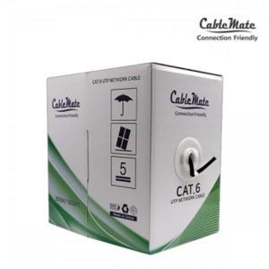 CableMate CAT.6 UTP 기가비트 제작용 박스 랜케이블 305M 블랙 CM1183 랜선 네트워크공사 24AWG 단선 UL인