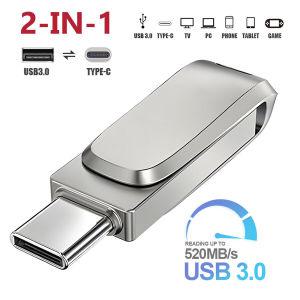 512GB 1TB 2TB 타입 C USB 3.0 플래시 Drive 2 in 1 메모리 스틱 Thumb U Disk 395603588584