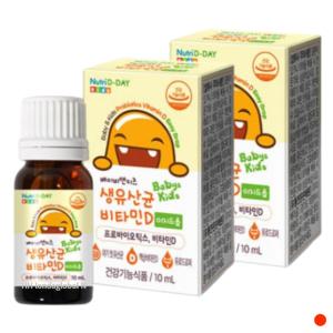 뉴트리 베이비앤키즈 생유산균 비타민D 드롭 10ml X2