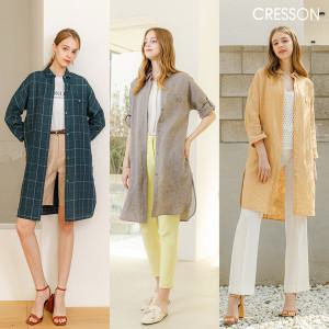 [런칭가 99000원] 크레송CRESSON 21S/S 린넨 100% 롱 셔츠자켓