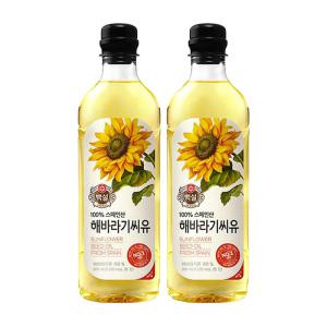 백설 해바라기씨유, 900ml, 2개