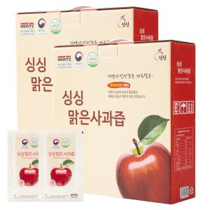 [소비기한 임박] 싱싱 맑은 사과즙, 100ml, 50포, 2개