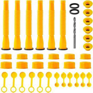 Firdsaty 6개 키트 가스 캔 스파우트 노즐 교체 세트 6개의 나사 칼라 굵은 가는 포함 대부분의 벤트 캡 두