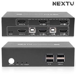 넥스트 4K HDMI 2포트 듀얼 KVM스위치 7702KVM-4KDUAL