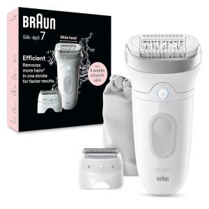 Braun 제모기 Silk？pil 7 제모 장치 여성건강에 도움 면도기 트리머 습식 건식 와이드 헤드 빗 포함 SE704