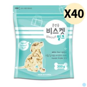 바우와우코리아 강아지 간식 훈련용 비스켓 밀크 X40