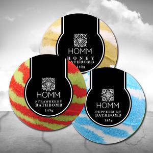 Homm 천연 배스밤 / 베스밤 (bath bomb) [스트로베리,페퍼민트,허니]