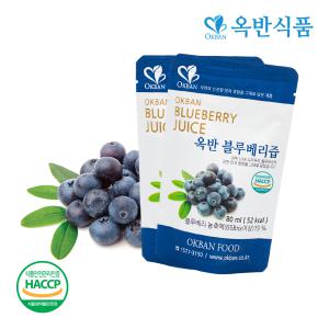 옥반식품 블루베리즙 블루베리 80ml x 30포 x 2박스(총 60포)