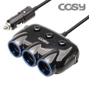 [코시] 차량용 충전기 시거소켓 3구 + USB 2포트 CGR3147AT