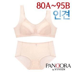 [판도라by비비안]인견 노와이어 등살보정 브라팬티2종(PB7132)런닝형브라/80A~95B