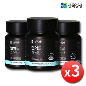 한미양행 면역을 채우다 x 3병 글루콘산 아연 면역력 성인 어린이 청소년 면역 강화 징크 zinc 보충제