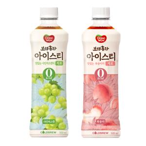 동원 보성홍차 아이스티 제로 복숭아 500ml 6입 + 샤인머스캣 500ml 6입