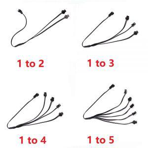 EL 와이어용 분배기 커넥터, 인버터 케이블 LED 네온 조명 와이어링, 1-2, 3, 4, 5, 6/7