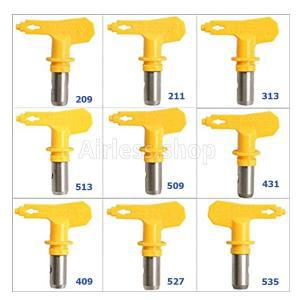 고압 스프레이 건용 에어리스 옐로우 팁, 레드 시트 가드, 가이드용 스틸 팁 개스킷, 209, 211, 313, 527/5