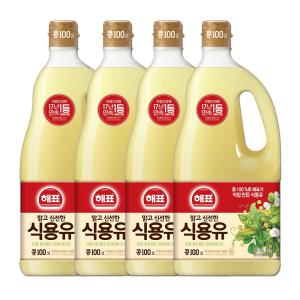 사조대림 해표 콩기름 1.8L×4개 맑고 신선한 식물성기름 식용류 튀김전용 대용량 자취 이