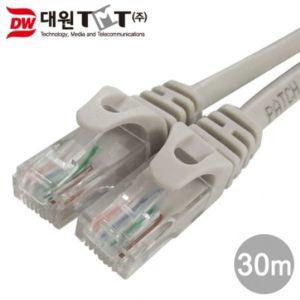 (대원TMT) 티엠티 CAT.6 UTP 24AWG 기가 랜 케이블 30M 회색 (DW-UTP6-30M) LAN 케이블선 PC 연결 랜선 컴