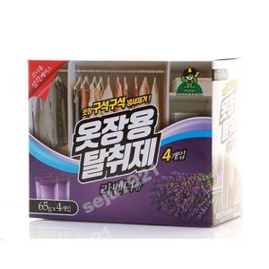 산도깨비 옷장용 탈취제 65g 4개입 X 20개 1box - 라벤더 /의류냄새제거/악취제거/방향제