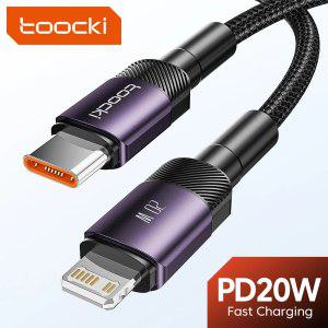 Toocki아이폰용 USB C 케이블 PD 20W 아이폰 14 13 12 11 프로 맥스 8 7 플러스용 고속 충전기 휴대폰 충전