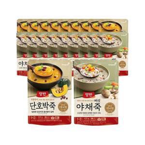 [동원에프앤비] 동원 양반 단호박죽 420g x 10개 + 버섯야채죽 420g x 10개