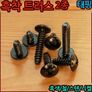 흑색 트러스 태핑 2종 나사 피스 우산 머리 볼트 스크류 철판 직결 흑착색 세종하우스