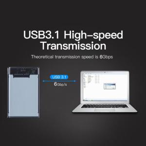 휴대용 외장 HDD 케이스 Sata to USB 3.1 하드 드라이브 인클로저, 최대 6Gbps TYPE-C 모바일 디스크, 노트